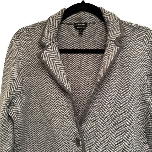 Talbots chevron wool sweater blazer- size S - Picture 2 of 8